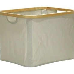 Cesta Rettangolare Salvaspazio con maniglie Crema