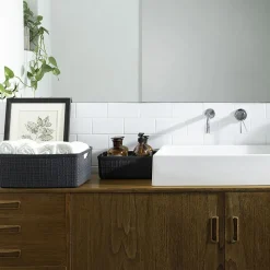 Cestino rettangolare Jute Antracite M 12 litri