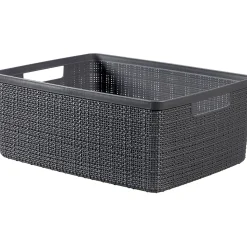 Cestino rettangolare Jute Antracite M 12 litri