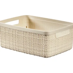 Cestino rettangolare Jute Avorio S 5 litri