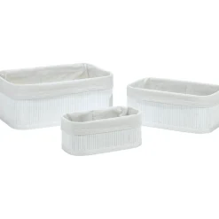 Cestino Rettangolare Multiuso in Bamboo Bianco