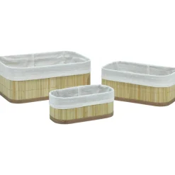 Cestino Rettangolare Multiuso in Bamboo Naturale