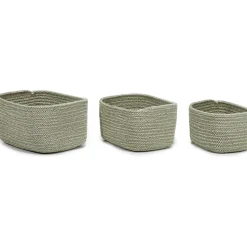 Cestino Rettangolare Multiuso Beige e Bianco