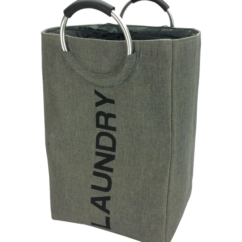 Cesto Portabiancheria con Manici Laundry Grigio