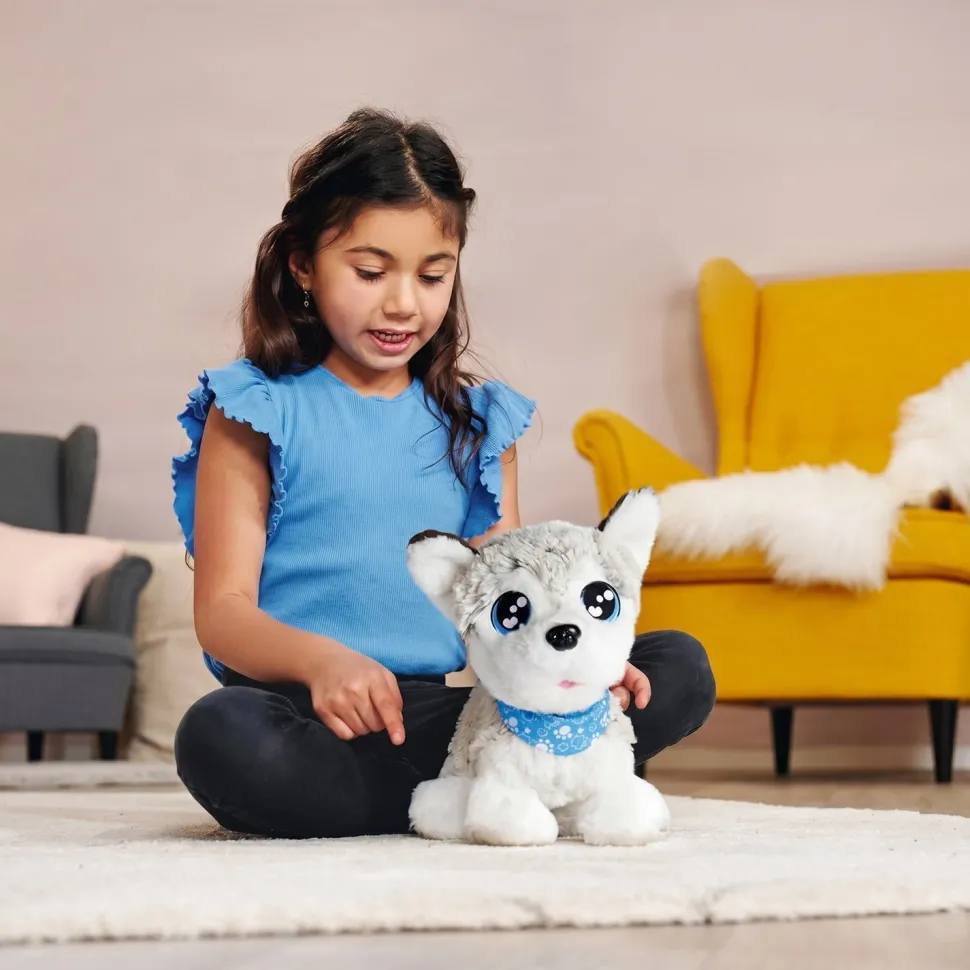 Chi Chi Love Happy Husky Interattivo con Comandi Vocali e Oltre 60 Suoni h30 cm