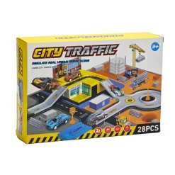 City Traffic Playset Città con Veicoli e Strade