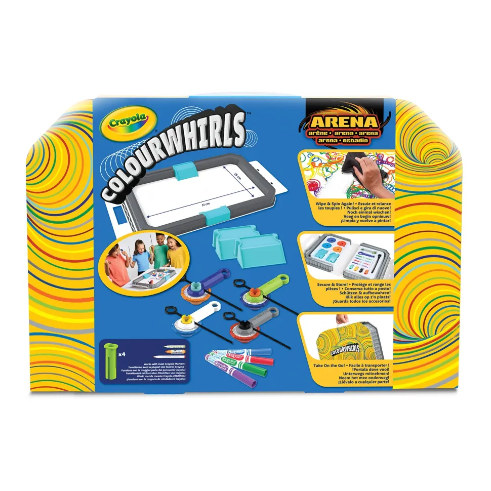 Colour Whirls Arena Set Creativo con Trottole Coloranti e Arena da Gioco Portatile