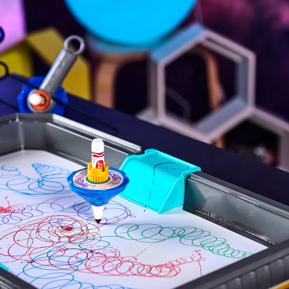 Colour Whirls Arena Set Creativo con Trottole Coloranti e Arena da Gioco Portatile