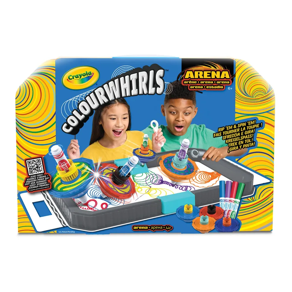 Colour Whirls Arena Set Creativo con Trottole Coloranti e Arena da Gioco Portatile