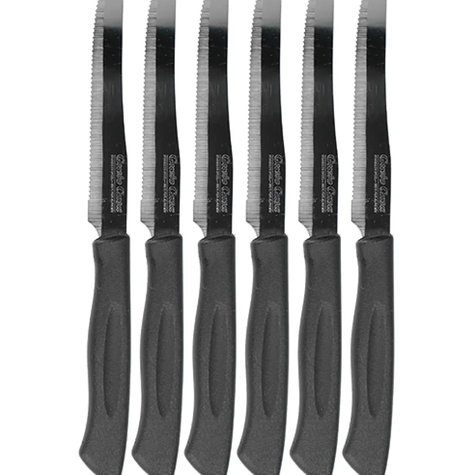 Coltelli da tavola lama in acciaio inox manico nero