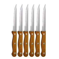Coltello Bistecca Acciaio Inox con Manico in Legno