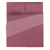 Completo Letto Matrimoniale in Cotone Tinta Unita Burgundy 4 pezzi
