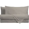 Completo Letto Matrimoniale in Cotone Tinta Unita Tortora