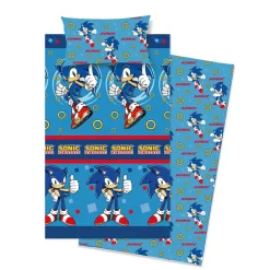 Completo Letto 1 Piazza Sonic the Hedgehog in cotone 150x280 cm