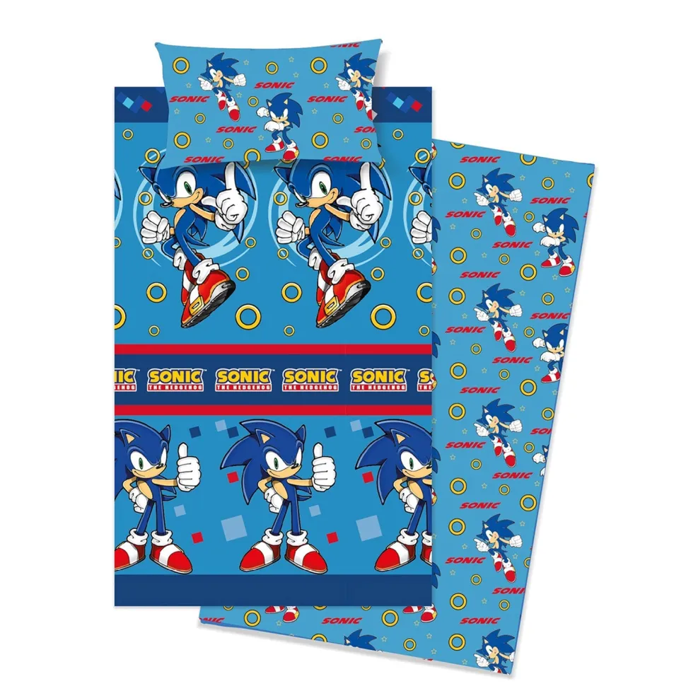Completo Letto 1 Piazza Sonic the Hedgehog in cotone 150x280 cm