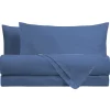 Completo Letto Singolo in Cotone Tinta Unita Blu Royal 3 pezzi