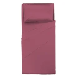 Completo Letto Singolo in Cotone Tinta Unita Burgundy 3 pezzi