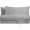 Completo Letto Singolo in Cotone Tinta Unita Grigio Chiaro 3 pezzi