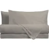 Completo Letto Singolo in Cotone Tinta Unita Tortora 3 pezzi