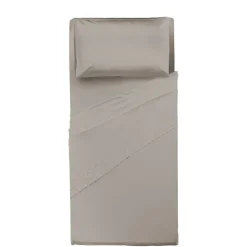 Completo Letto Singolo in Cotone Tinta Unita Tortora 3 pezzi