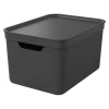 Contenitore Decobox Jive Effetto Tessuto Nero con Coperchio Nero 16 Litri