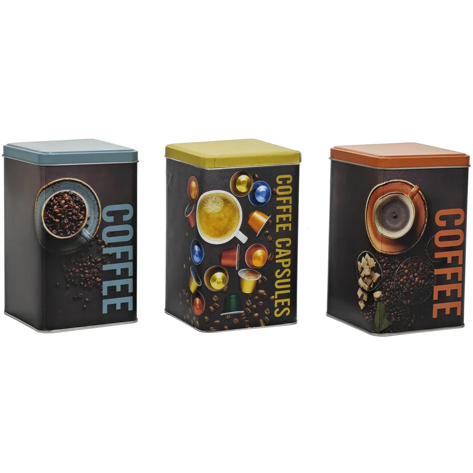Contenitore Porta Capsule Caffè in Latta con Coperchio