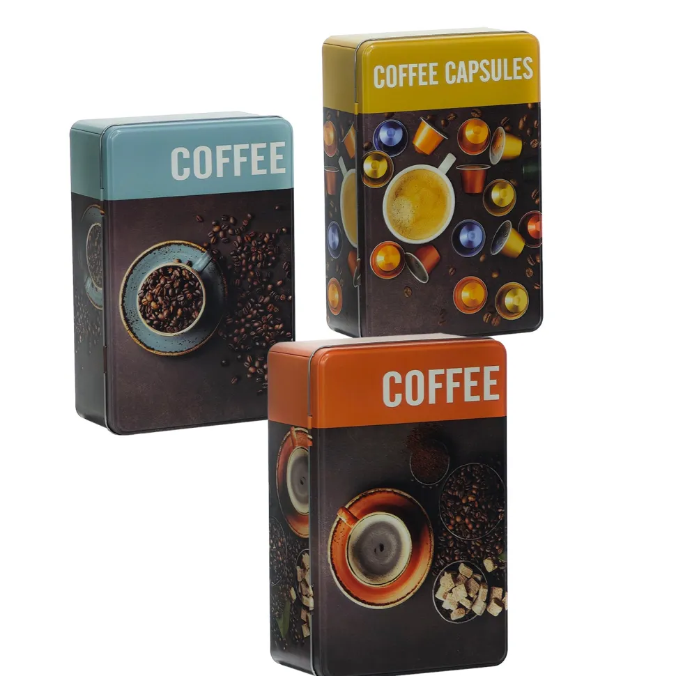 Contenitore Porta Capsule Caffè in Latta con Coperchio