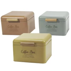 Contenitore Portacapsule/Cialde in Metallo con Manico in Legno h14x20x20 cm