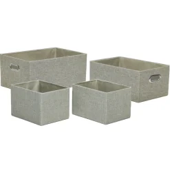 Contenitore Rettangolare Salvaspazio in poliestere Beige