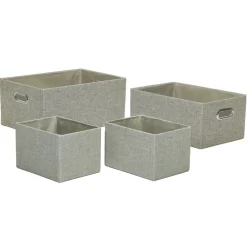 Contenitore Rettangolare Salvaspazio in poliestere Beige