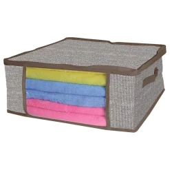 Contenitore Salvaspazio per armadio con Cerniera e Finestra Trasparente h60x45x30 cm