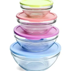 Contenitori in vetro con coperchio colorato