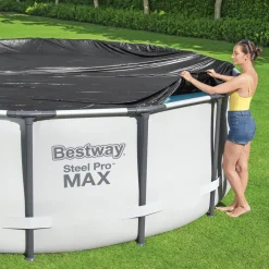 Copertura rotonda per piscina fuori terra Steel Pro con diametro fino a 305 cm