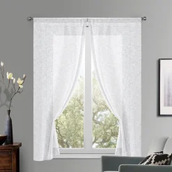 Coppia Tenda Camilla Bianca 60x150 cm