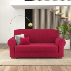 Copridivano Bonton in tessuto bielastico Bordeaux 3 posti