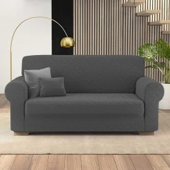 Copridivano Bonton in tessuto bielastico Grigio scuro 3 posti