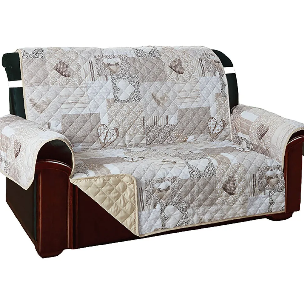 Copridivano Kino Trapuntato 2 posti Double Face Beige 223x179 cm