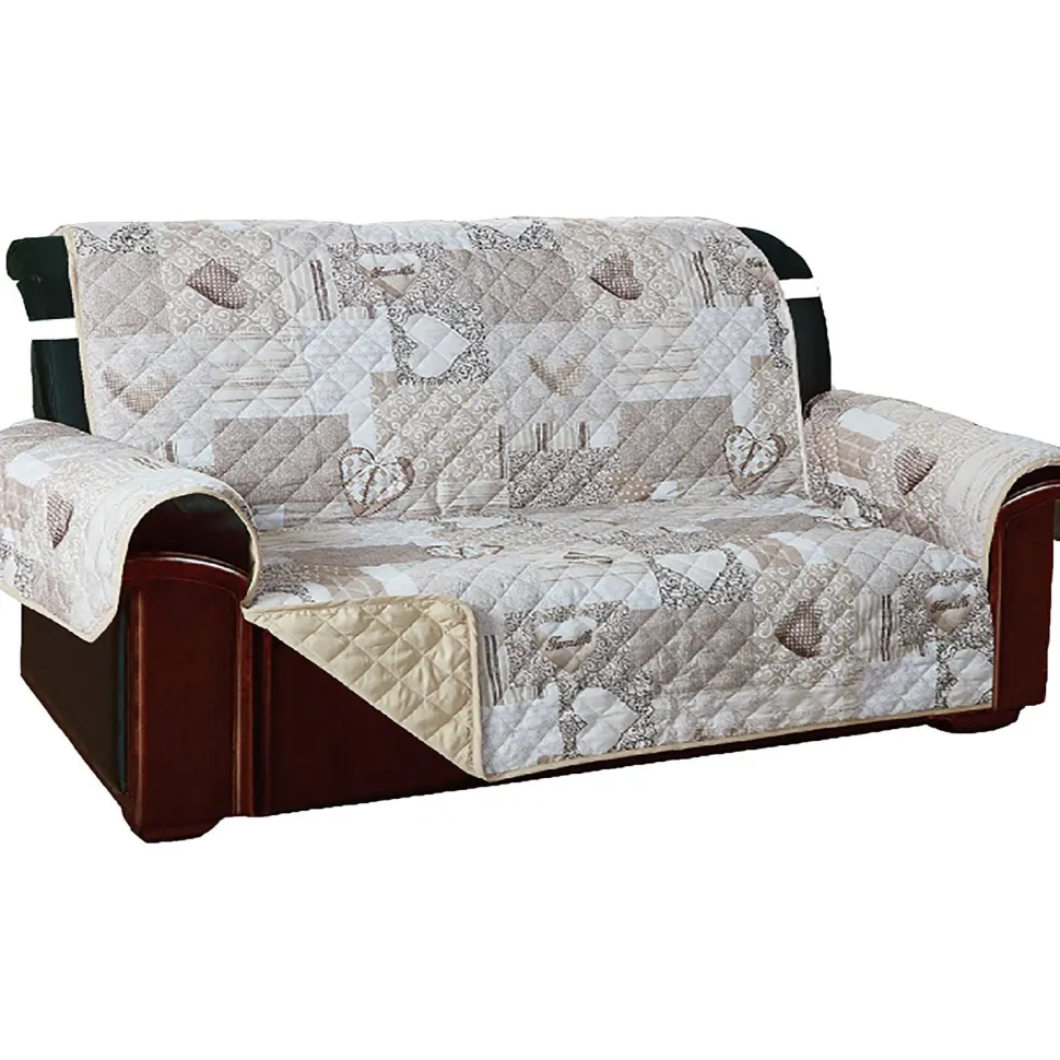 Copridivano Kino Trapuntato 3 posti Double Face Beige 279x179 cm