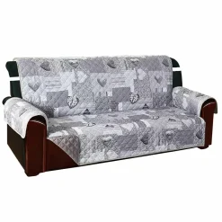 Copridivano Kino Trapuntato 3 posti Double Face Grigio 279x179 cm