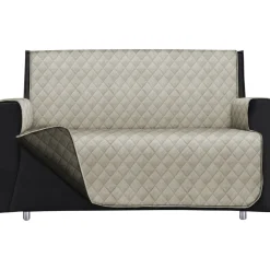 Copridivano Lello Bicolor 2 posti Panna e Tortora 223x180 cm