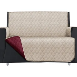 Copridivano Lello Bicolor 2 posti Tortora e Bordeaux 223x180 cm