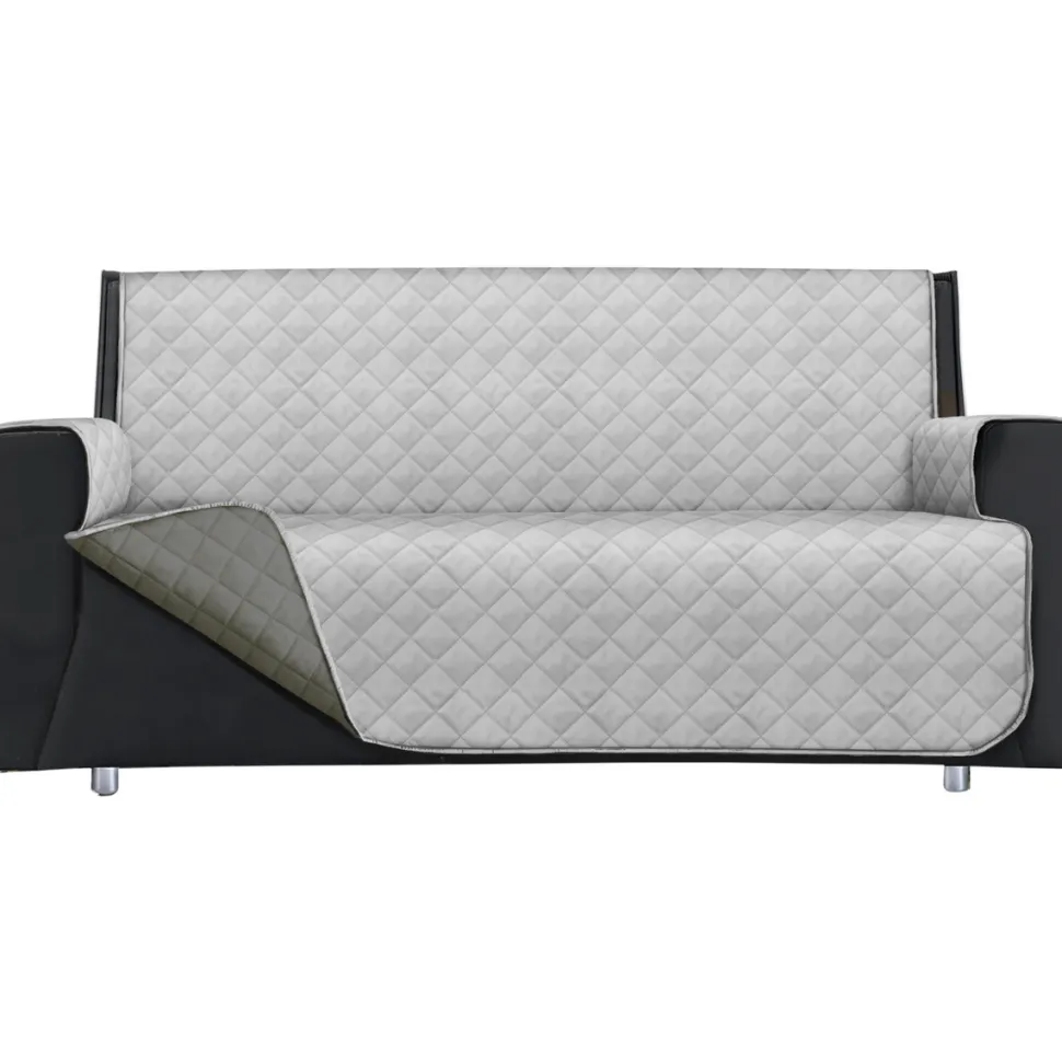 Copridivano Lello Bicolor 3 posti Grigio Chiaro e Grigio Scuro 279x180 cm