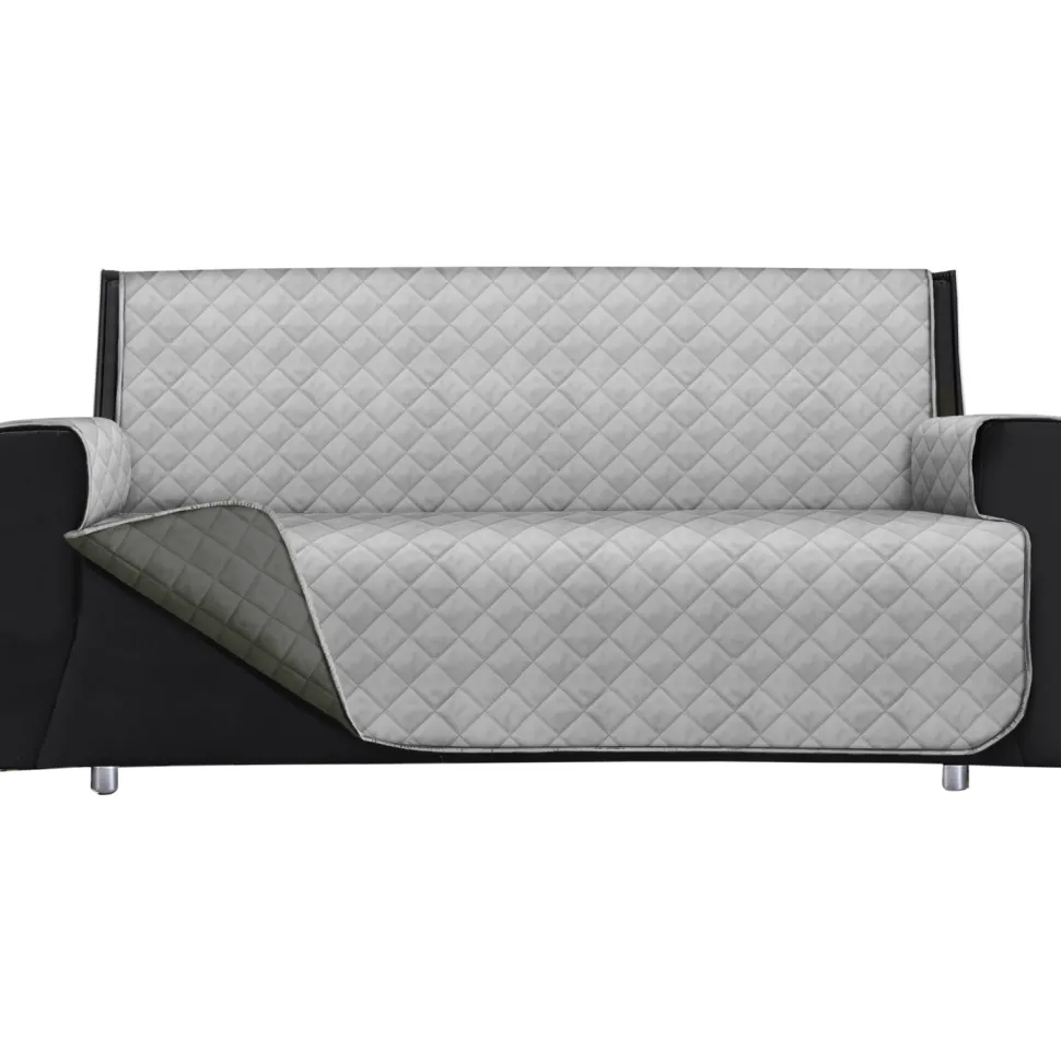 Copridivano Lello Bicolor 3 posti Grigio Chiaro e Grigio Scuro 279x180 cm