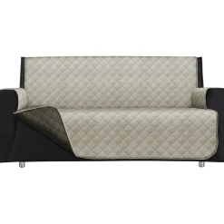 Copridivano Lello Bicolor 3 posti Panna e Tortora 279x180 cm