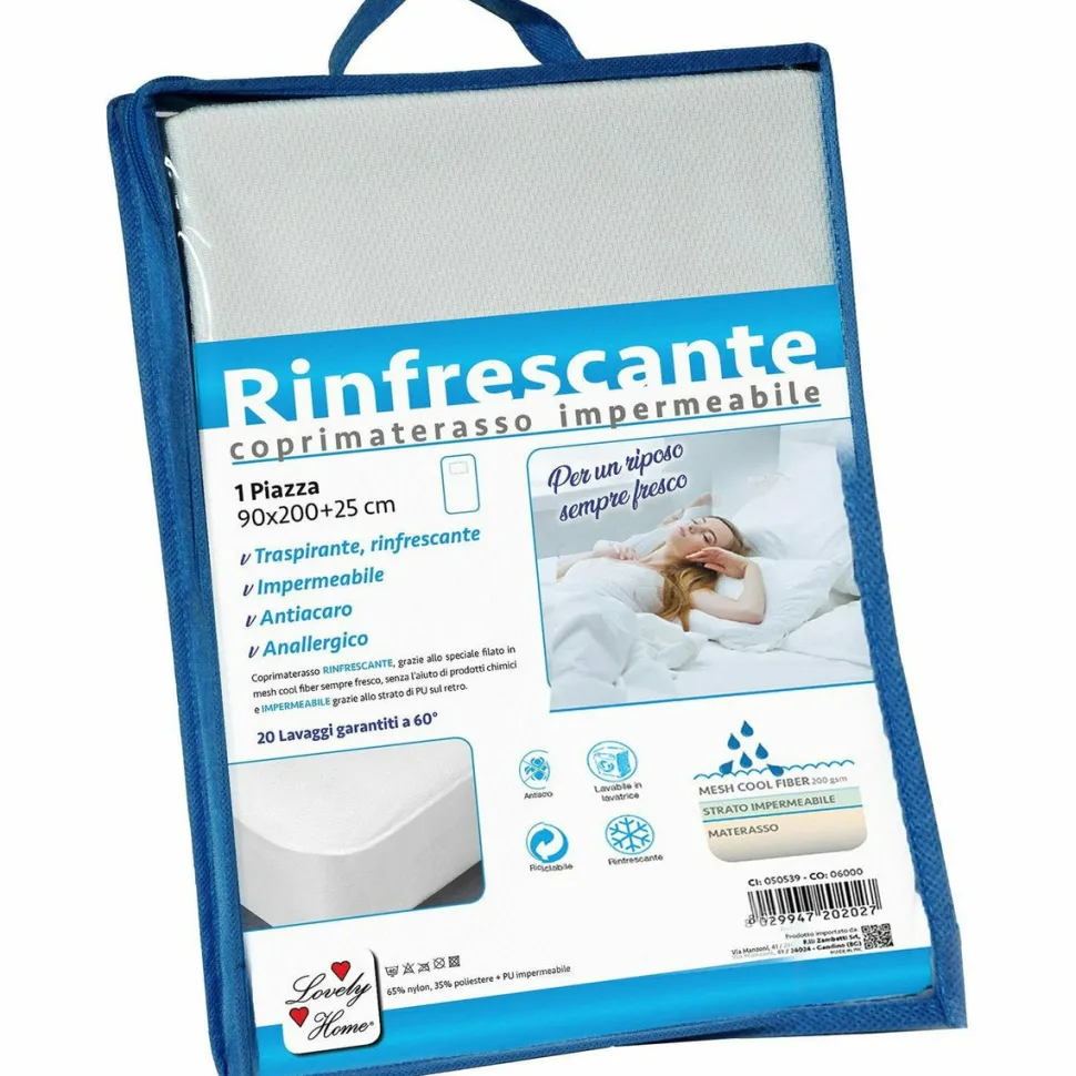 Coprimaterasso impermeabile rinfrescante 1 piazza