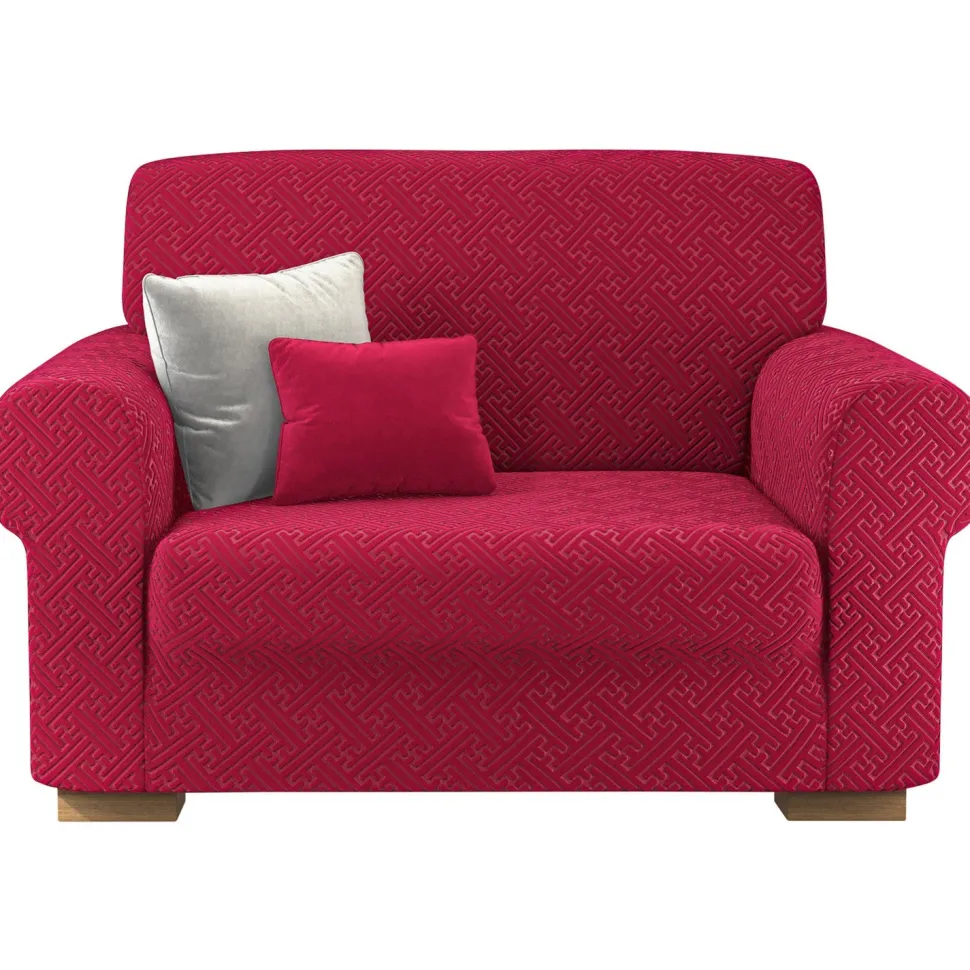 Copripoltrona Bonton in tessuto bielastico bordeaux
