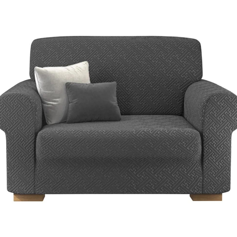 Copripoltrona Bonton in tessuto bielastico Grigio scuro