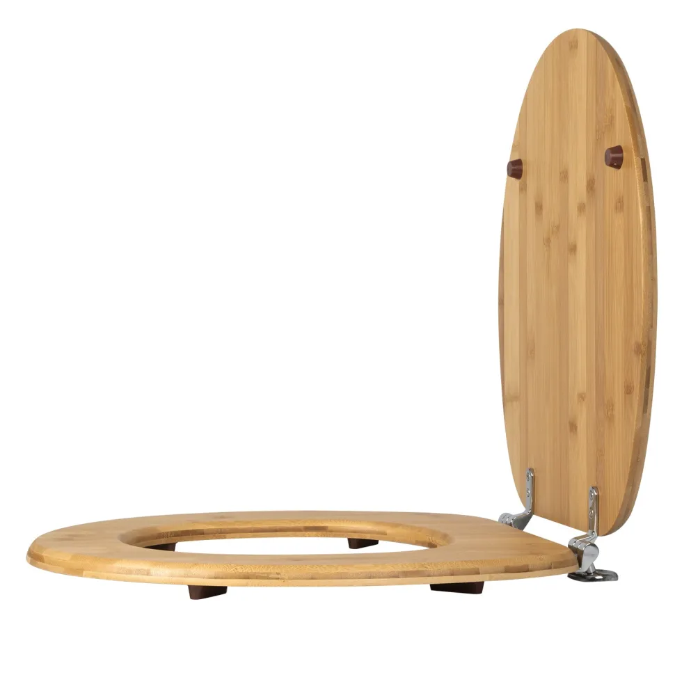 Copriwater Universale con Cerniere in Acciaio Inox Linea Bamboo