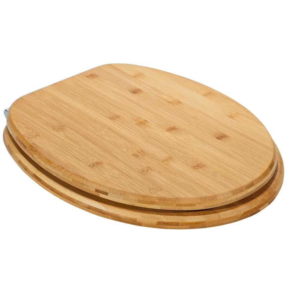 Copriwater Universale con Cerniere in Acciaio Inox Linea Bamboo