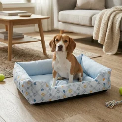 Cuccia Rettangolare per Cani e Gatti con Fondo Antiscivolo 70x55 cm